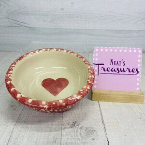 Roseville The Workshop of Gerald Henn ROSE SPONGE Red Spongeware Rim Soup Bowl